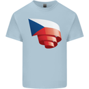 Curled Czechia Flag Czech Republic Day Football Mens Cotton T-Shirt Tee Top Light Blue