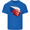 Curled Czechia Flag Czech Republic Day Football Mens Cotton T-Shirt Tee Top Royal Blue