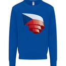 Curled Czechia Flag Czech Republic Day Football Mens Sweatshirt Jumper Royal Blue