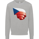 Curled Czechia Flag Czech Republic Day Football Mens Sweatshirt Jumper Sports Grey