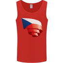 Curled Czechia Flag Czech Republic Day Football Mens Vest Tank Top Red