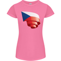 Curled Czechia Flag Czech Republic Day Football Womens Petite Cut T-Shirt Azalea