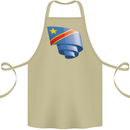 Curled DR Congo Flag Congolese Day Football Cotton Apron 100% Organic Khaki