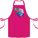 Curled DR Congo Flag Congolese Day Football Cotton Apron 100% Organic Pink