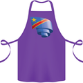 Curled DR Congo Flag Congolese Day Football Cotton Apron 100% Organic Purple