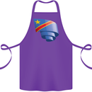 Curled DR Congo Flag Congolese Day Football Cotton Apron 100% Organic Purple