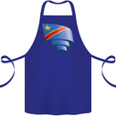 Curled DR Congo Flag Congolese Day Football Cotton Apron 100% Organic Royal Blue