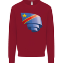 Curled DR Congo Flag Congolese Day Football Kids Sweatshirt Jumper Red