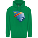Curled DR Congo Flag Congolese Day Football Mens 80% Cotton Hoodie Irish Green