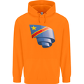 Curled DR Congo Flag Congolese Day Football Mens 80% Cotton Hoodie Orange
