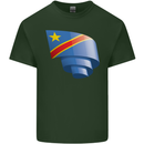 Curled DR Congo Flag Congolese Day Football Mens Cotton T-Shirt Tee Top Forest Green