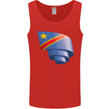 Curled DR Congo Flag Congolese Day Football Mens Vest Tank Top Red