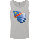 Curled DR Congo Flag Congolese Day Football Mens Vest Tank Top Sports Grey