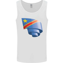 Curled DR Congo Flag Congolese Day Football Mens Vest Tank Top White