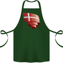 Curled Denmark Flag Danish Day Football Cotton Apron 100% Organic Forest Green