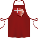 Curled Denmark Flag Danish Day Football Cotton Apron 100% Organic Maroon