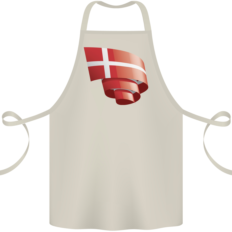 Curled Denmark Flag Danish Day Football Cotton Apron 100% Organic Natural