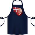 Curled Denmark Flag Danish Day Football Cotton Apron 100% Organic Navy Blue