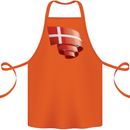 Curled Denmark Flag Danish Day Football Cotton Apron 100% Organic Orange