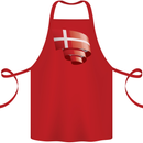 Curled Denmark Flag Danish Day Football Cotton Apron 100% Organic Red