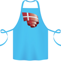 Curled Denmark Flag Danish Day Football Cotton Apron 100% Organic Turquoise