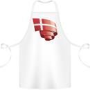 Curled Denmark Flag Danish Day Football Cotton Apron 100% Organic White