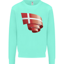 Curled Denmark Flag Danish Day Football Kids Sweatshirt Jumper Peppermint