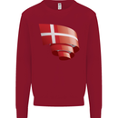 Curled Denmark Flag Danish Day Football Kids Sweatshirt Jumper Red