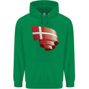 Curled Denmark Flag Danish Day Football Mens 80% Cotton Hoodie Irish Green
