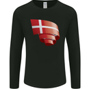 Curled Denmark Flag Danish Day Football Mens Long Sleeve T-Shirt Black