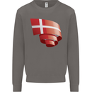 Curled Denmark Flag Danish Day Football Mens Sweatshirt Jumper Charcoal