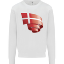 Curled Denmark Flag Danish Day Football Mens Sweatshirt Jumper White