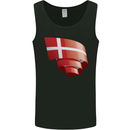 Curled Denmark Flag Danish Day Football Mens Vest Tank Top Black