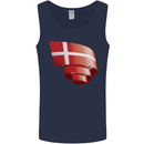 Curled Denmark Flag Danish Day Football Mens Vest Tank Top Navy Blue