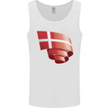 Curled Denmark Flag Danish Day Football Mens Vest Tank Top White