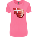 Curled Denmark Flag Danish Day Football Womens Wider Cut T-Shirt Azalea