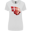 Curled Denmark Flag Danish Day Football Womens Wider Cut T-Shirt White