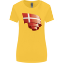 Curled Denmark Flag Danish Day Football Womens Wider Cut T-Shirt Yellow