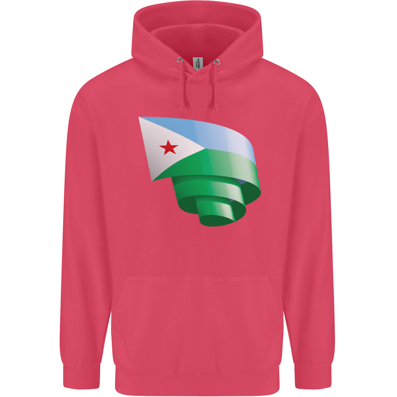Curled Djibouti Flag Djiboutians Day Football Childrens Kids Hoodie Heliconia