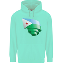 Curled Djibouti Flag Djiboutians Day Football Childrens Kids Hoodie Peppermint