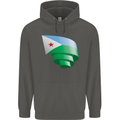 Curled Djibouti Flag Djiboutians Day Football Childrens Kids Hoodie Storm Grey
