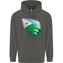 Curled Djibouti Flag Djiboutians Day Football Childrens Kids Hoodie Storm Grey