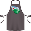 Curled Djibouti Flag Djiboutians Day Football Cotton Apron 100% Organic Dark Grey