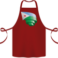 Curled Djibouti Flag Djiboutians Day Football Cotton Apron 100% Organic Maroon
