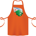 Curled Djibouti Flag Djiboutians Day Football Cotton Apron 100% Organic Orange