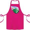 Curled Djibouti Flag Djiboutians Day Football Cotton Apron 100% Organic Pink