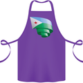 Curled Djibouti Flag Djiboutians Day Football Cotton Apron 100% Organic Purple