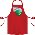 Curled Djibouti Flag Djiboutians Day Football Cotton Apron 100% Organic Red