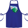 Curled Djibouti Flag Djiboutians Day Football Cotton Apron 100% Organic Royal Blue