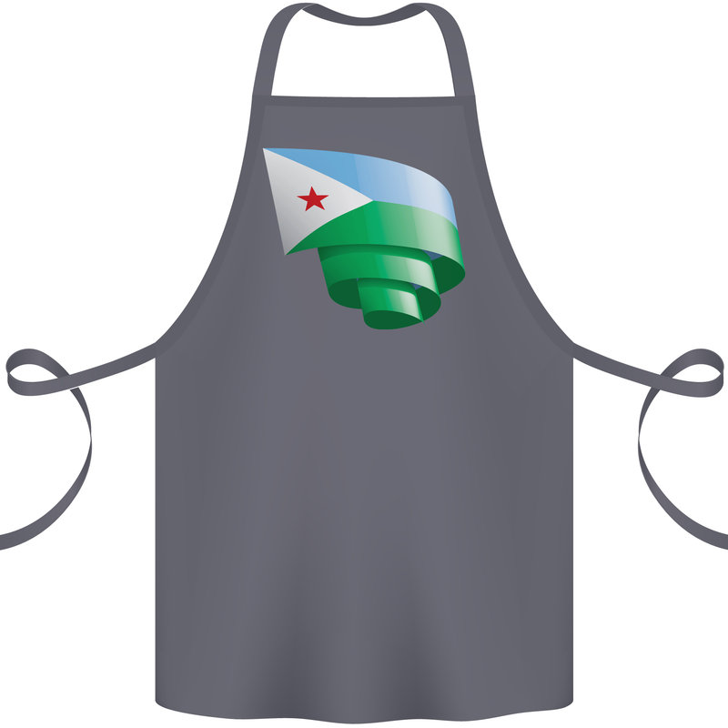 Curled Djibouti Flag Djiboutians Day Football Cotton Apron 100% Organic Steel